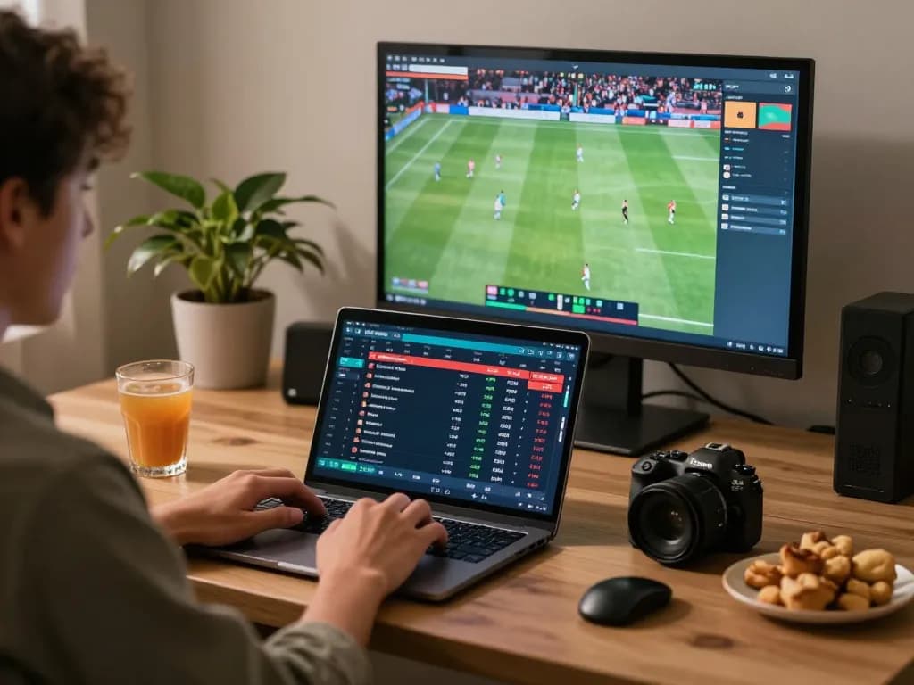 Engaging online sports betting session with a user analyzing odds on the sun win platform.
