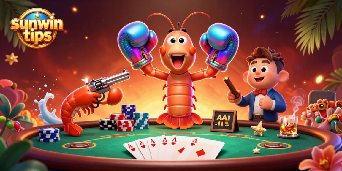Engage with sunwin tips for poker strategies featuring lively cartoon sea creatures.