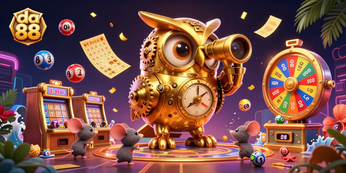 Experience the thrilling world of da 88 with a vibrant casino illustration featuring a golden owl and lively game elements.