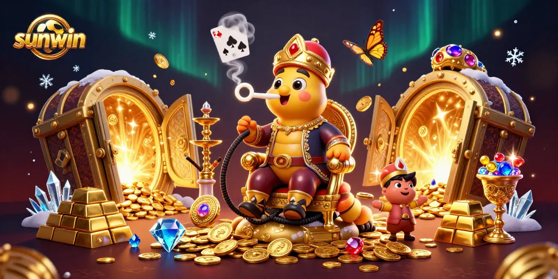 Experience the excitement of sunwin casino games with sparkling gems and poker symbols.
