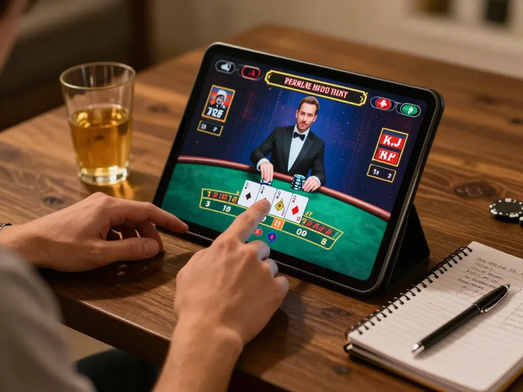 HWG500 alternatif online gaming experience with a player placing bets on live dealer Blackjack.