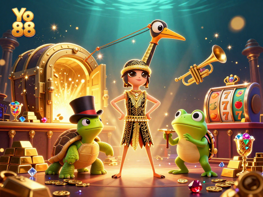 Experience the thrill at Yo 88 with vibrant slot reels, dazzling treasure, and a lively speakeasy scene.
