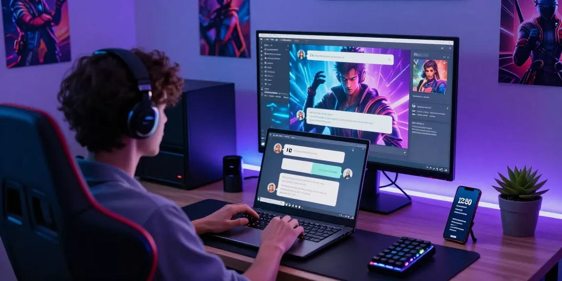 Engaging in an nsfw ai chat on a laptop with vibrant atmosphere and immersive visuals.