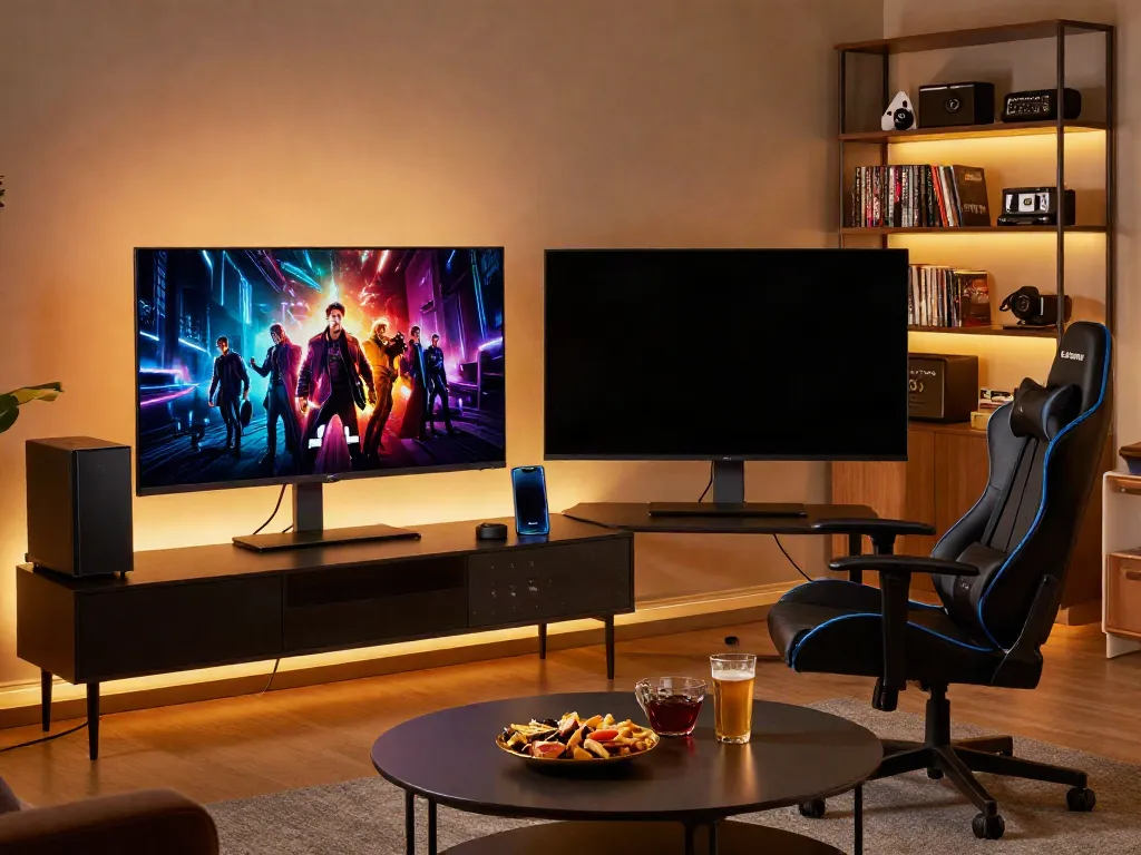 Watch movies seamlessly with MovieBox Pro for PC in a stylish home setup.