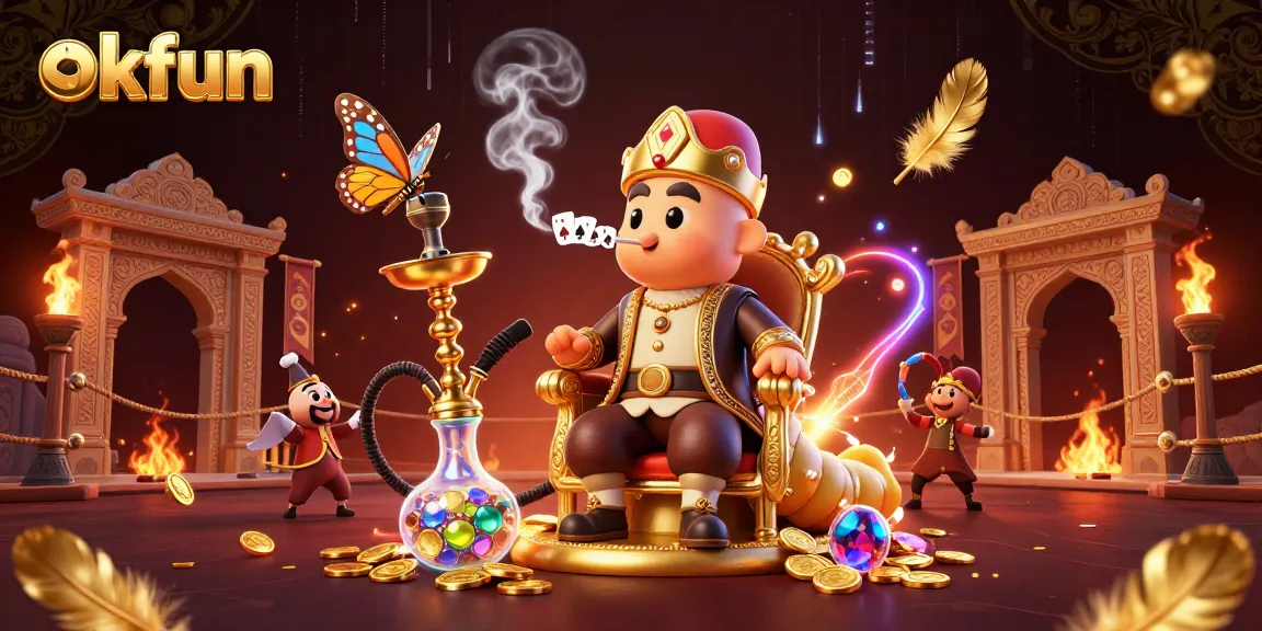 Experience thrilling action with okfun's casino scene showcasing vibrant gaming elements and characters.