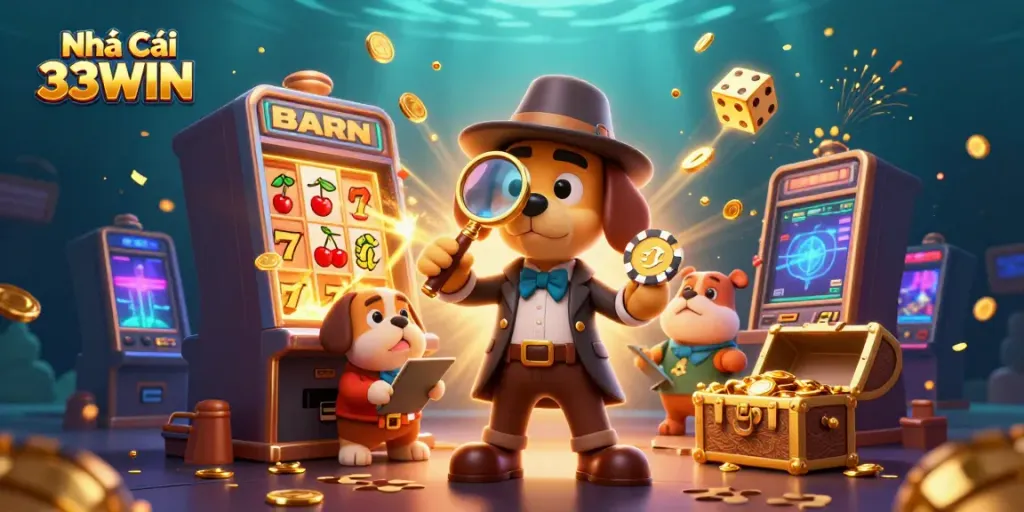 Experience thrilling wins at Nhà Cái 33WIN with vibrant casino action and fun characters.