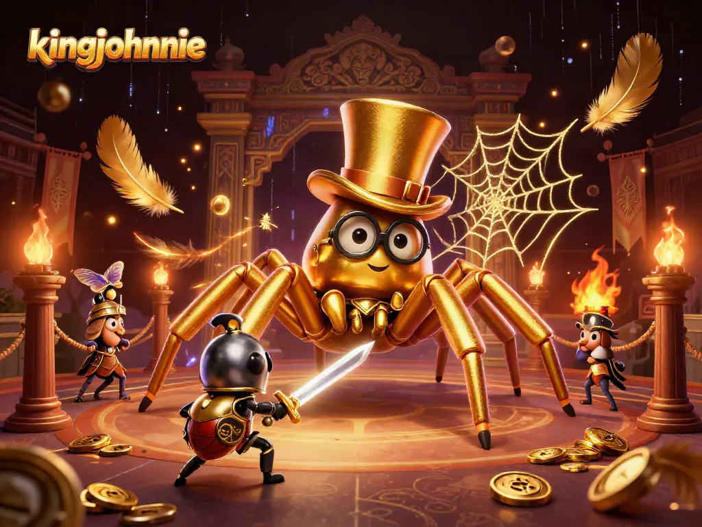 Engage in a thrilling game at King Johnnie with a colorful casino world and characters.