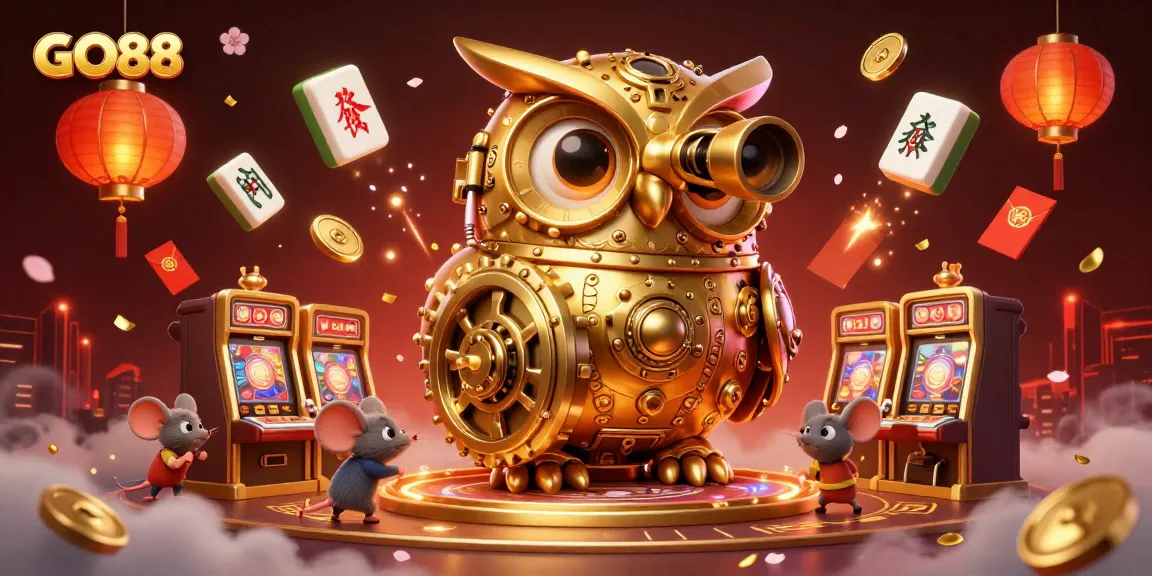 Experience thrilling gaming at GO88, with a 3D casino scene featuring unique characters and vibrant elements.