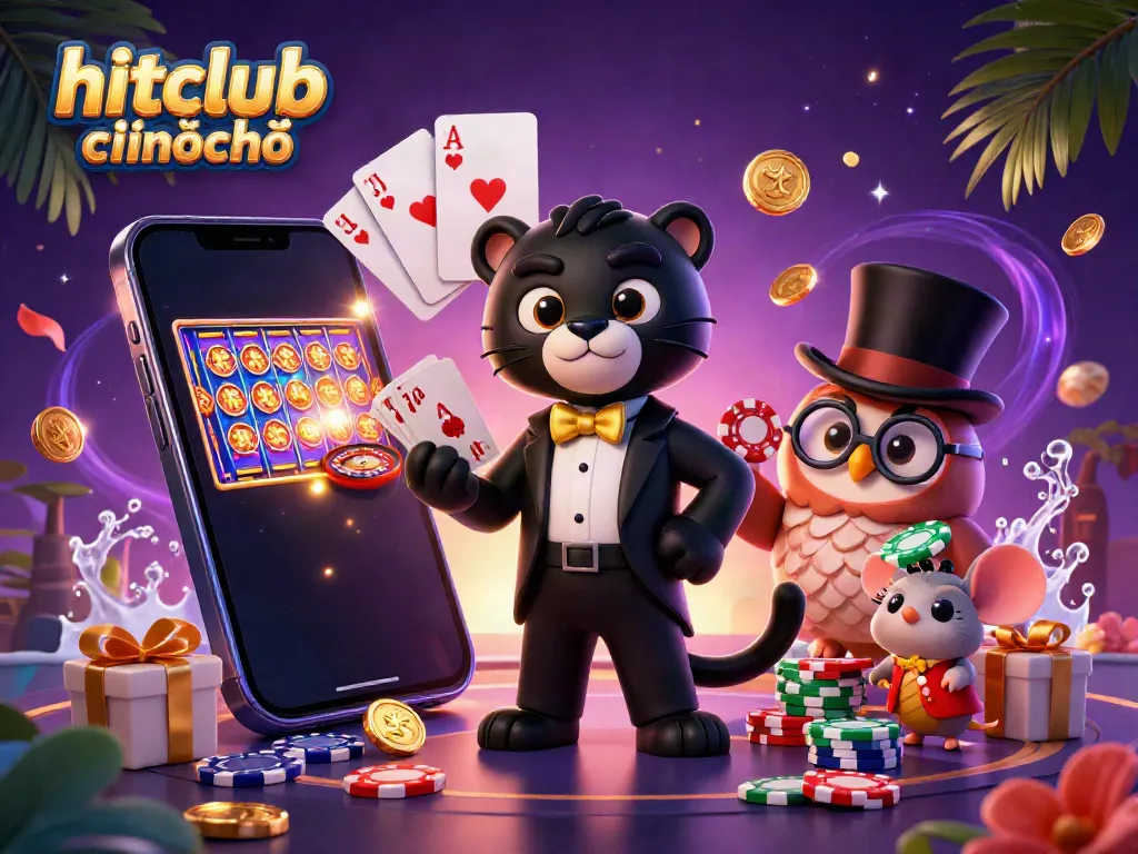 Experience hitclub chính chủ with engaging characters and vivid casino elements in a vibrant scene.