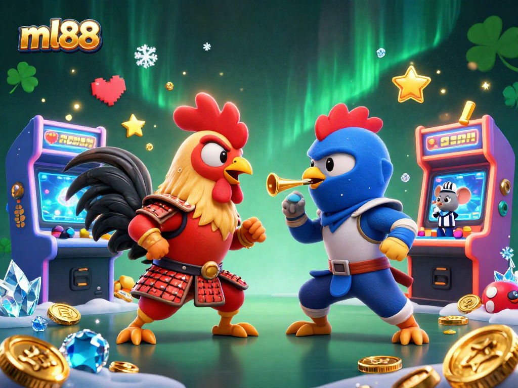 Engage in thrilling rooster fights at ml88, featuring dynamic characters and vibrant gaming elements.