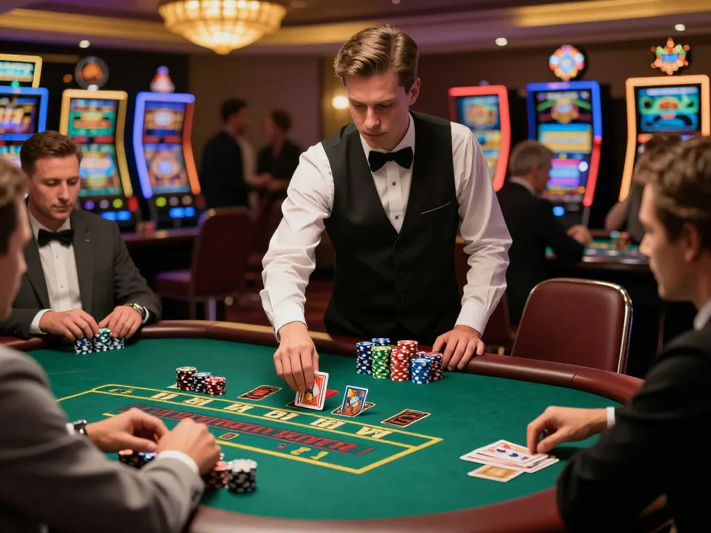 Experience the excitement of b52club in a lively blackjack environment with strategic gameplay and intense focus.