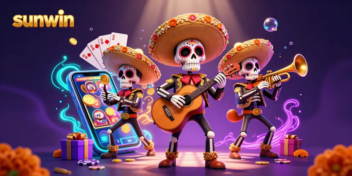 Experience the thrill of sunwin with vibrant mariachi characters and casino elements.