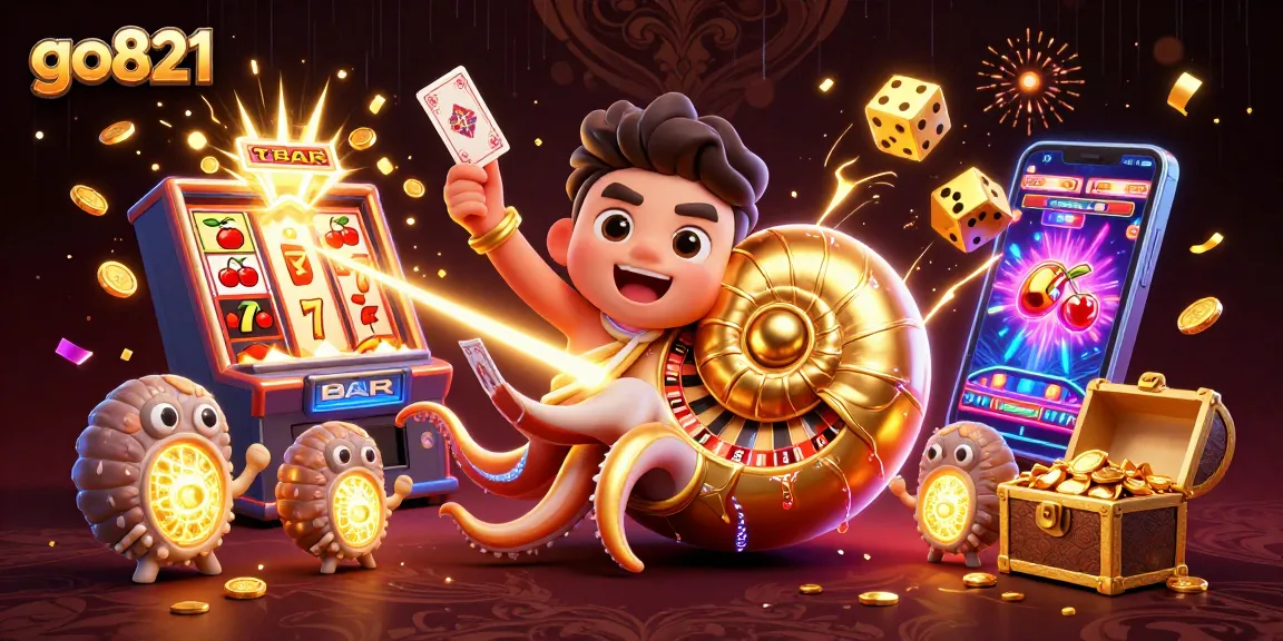Play exciting games at go821, where a giant nautilus leads you to jackpot wins and vibrant casino fun.
