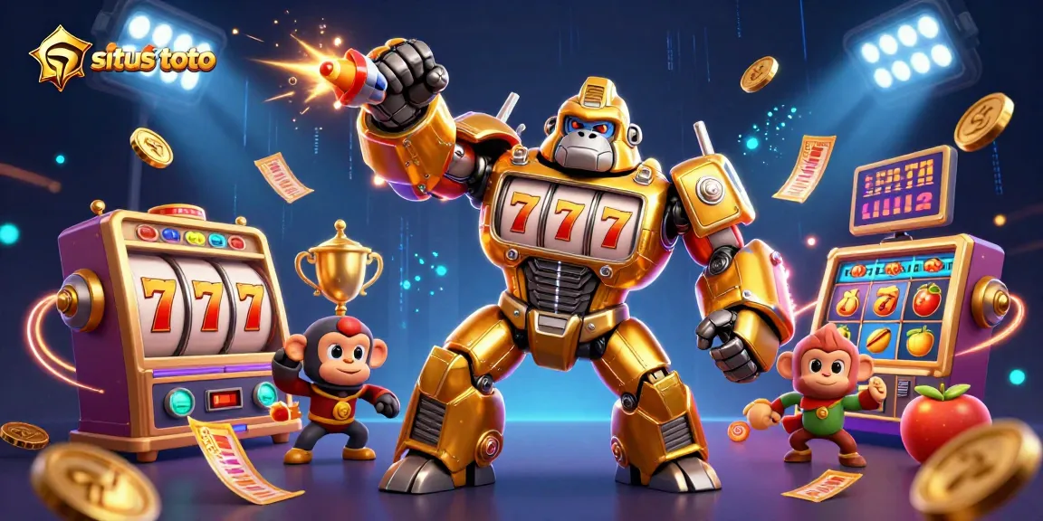 Menggulingkan slot gacor di situs toto dengan kemenangan besar dan simbol keberuntungan.