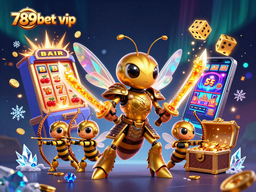 Engage with 789bet vip in a vibrant 3D gambling scene featuring action-packed slot machines and casino elements.