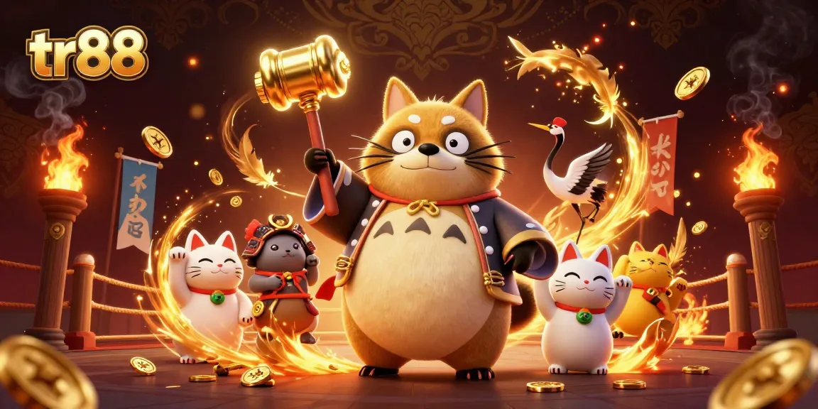 Experience the excitement of betting at tr88 with unique characters and vibrant casino elements.