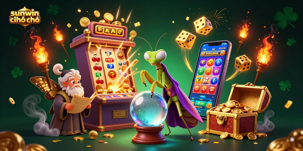 Experience the magic of sunwin chính chủ with a vibrant casino scene featuring jackpot wins and mystical characters.